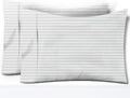 TEXAS LINEN CO. 100% Egyptian Cotton Pillow Cases Set of 2, Texan Talkin' Damask 600 Series King Pillowcase for Sleeping (Silver Stripe)…