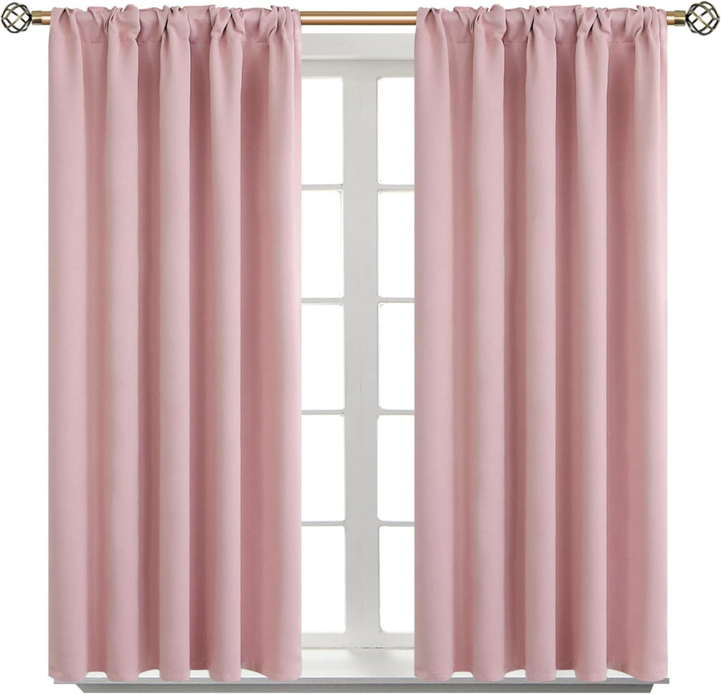 BGment Rod Pocket and Back Tab Curtains for Bedroom - Thermal Insulated Room Darkening Curtains for Living Room, 2 Window Curtain Panels (3…