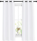 Nicetown White Curtains for Living Room - Thermal Insulated Window Treatment 50% Light Blocking Solid Grommet Top for Bedroom/Girl's Room (…