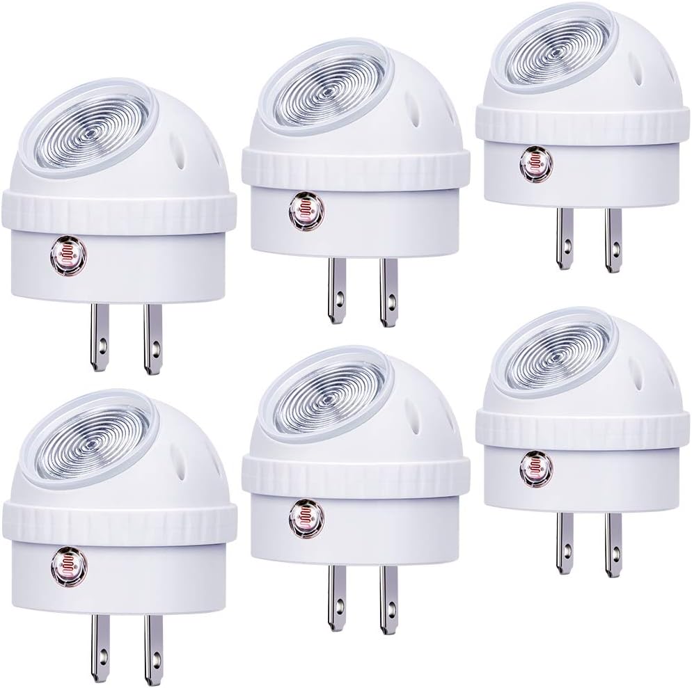 Emotionlite Plug-in Night Lights, Warm White LED Nightlight, 360° Rotation, Dusk to Dawn Sensor, Kids, Adult, Bedroom, Hallway…