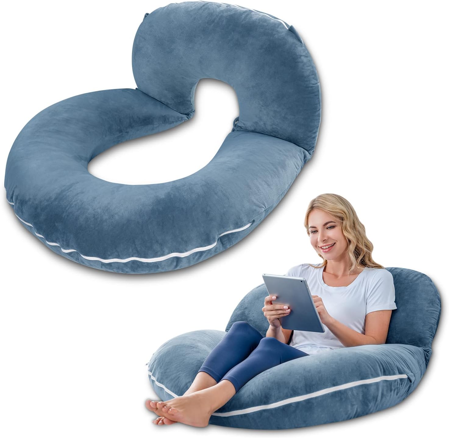Insen Reading Pillow, Back Pillow for Sitting in Bed for Reading, Nurse & Relax, Reading Pillow for Adults, Moms & Kids, Sit Up Pillow for…