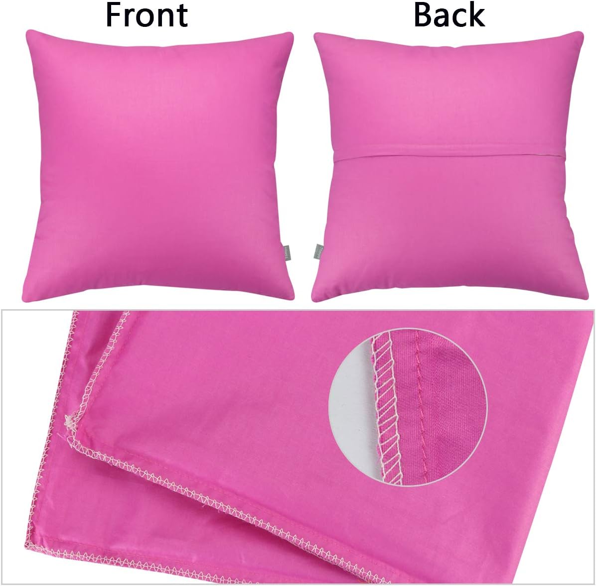 Thmyo 4-Pack 100% Cotton Comfortable Solid Decorative Throw Pillow Case, Square Cushion Cover Pillowcase Sublimation Blank Pillow Covers DI…
