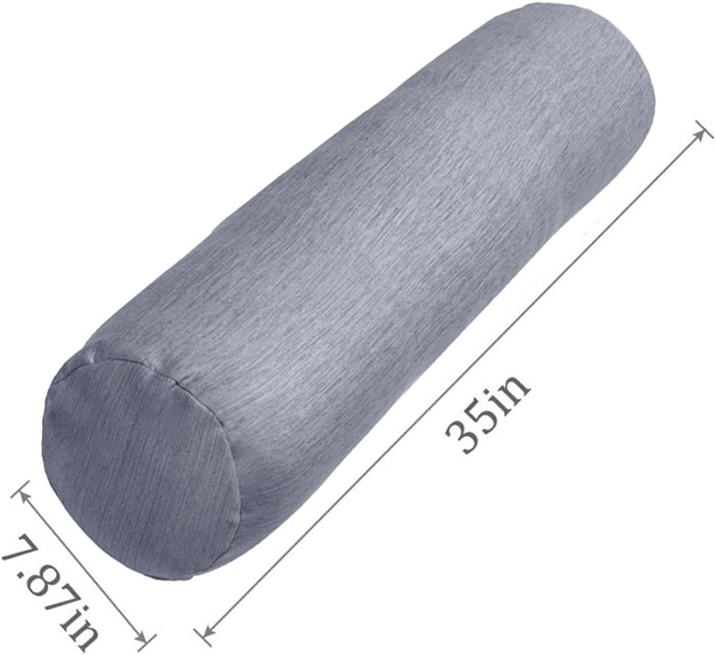 1 MIDDLE ONE Body Pillow, Bolster Pillow with Cooling Cover, Long Round Roll Cylinder Pillow for Bed, 35" x 7.87", Grey