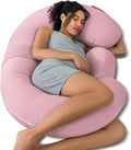 Queenrose QUEEN ROSE Cooling Pregnancy Pillows, E Shaped Maternity Pillow for Sleeping, with Extra Wedge Pillow for Belly Support, 60 Inch…
