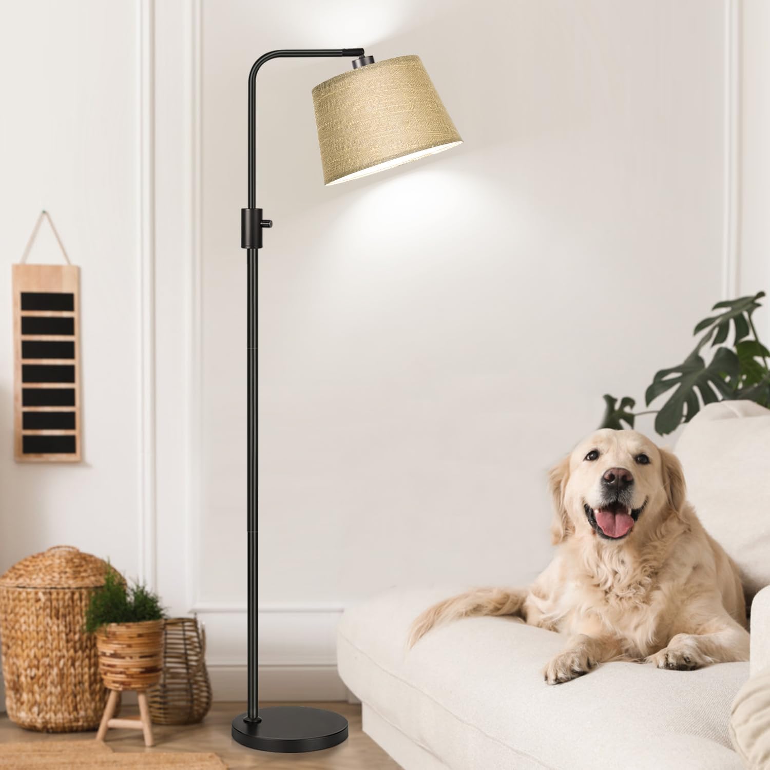 Nintiue Dimmable Floor Lamp, 1000 LM LED Edison Bulb Included, Arc Floor Lamps for Living Room Modern Standing Lamp Tall Lamps for Living…