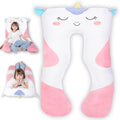 47x23 inch U Shaped Long Plush Body Pillows for Kids, Stuffed Animal Unicorn Soft Large Pillow for Sleeping, Big Cute Plushies, Washable…