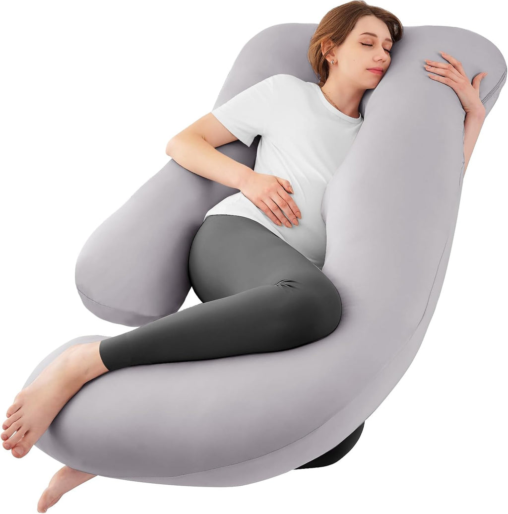 Sasttie Cooling Pregnancy Pillows for Sleeping, U Shaped Full Body Pillow with Removable Cover, Pregnant Women Must Haves, Maternity Essent…