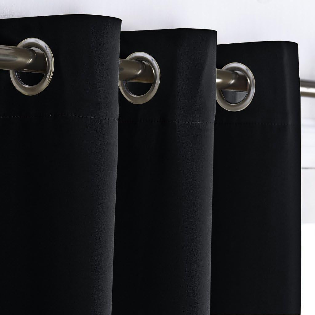 NICETOWN Soundproof Thermal Insulated Blackout Curtain Thermal Insulated Solid Grommet Room Darkening Drape for Dining Room (Single…