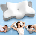 jiaao Cervical Neck Pillow for Neck, Ergonomic Memory Foam Contour Pillow for Sleeping, Cooling Butterfly Pillow for Back, Side, Stomach Sle…