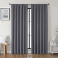 Gwine Charcoal Grey Blackout Curtains for Bedroom 84 inches Long 2 Panels Set, Solid Noise Reducing Thermal Insulated Blackout Curtains…
