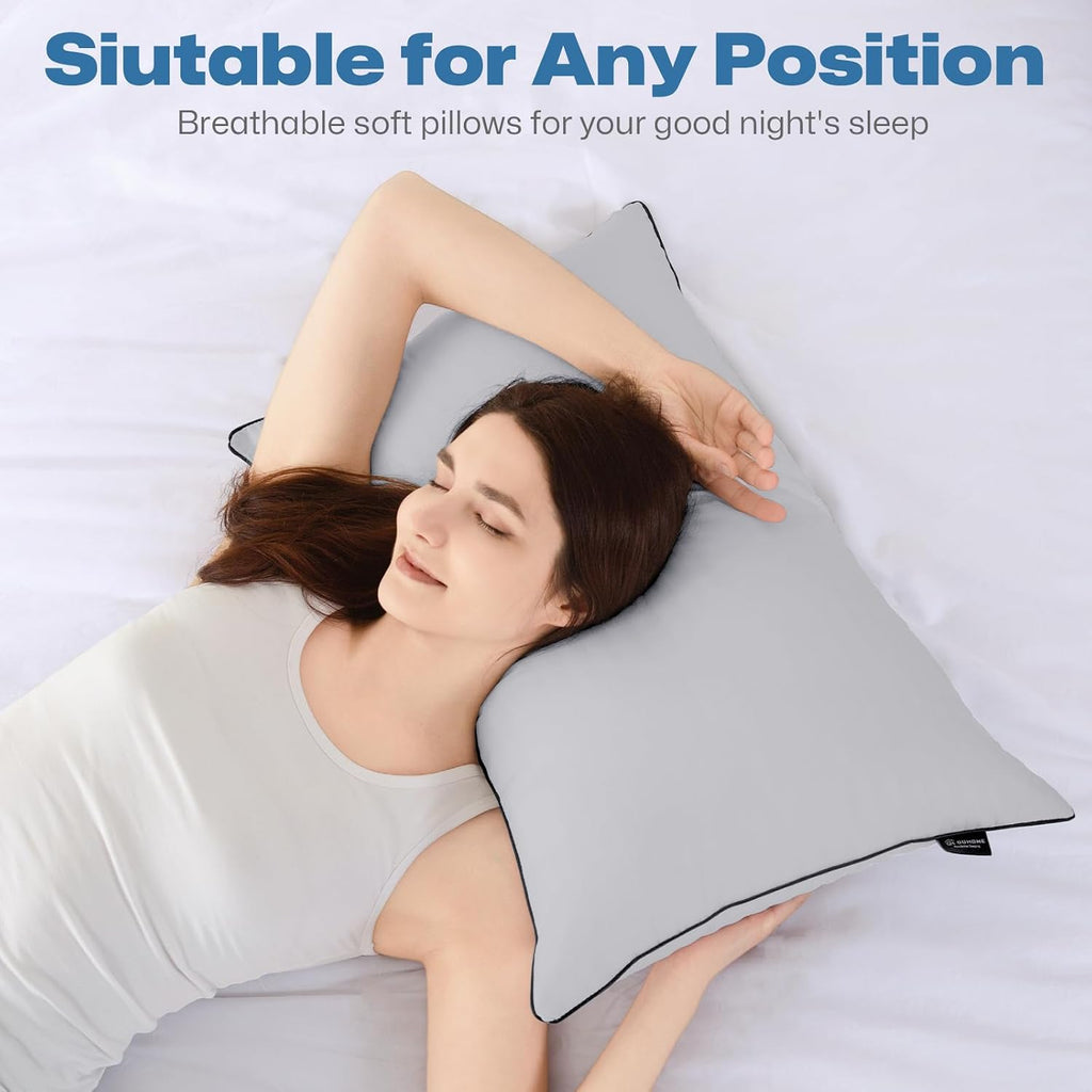 GOHOME Pillows Standard Size Set of 4 - Bed Pillows for Sleeping 4 Pack, Cooling Supportive Hotel Pillows with Premium Soft Down…