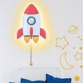 Aurelema Space Rocket Night Light Wall Lamp Sleeping Nursery Lighting Cute Floating Battery Operated Hanging Lamp for Baby Boys Girls…