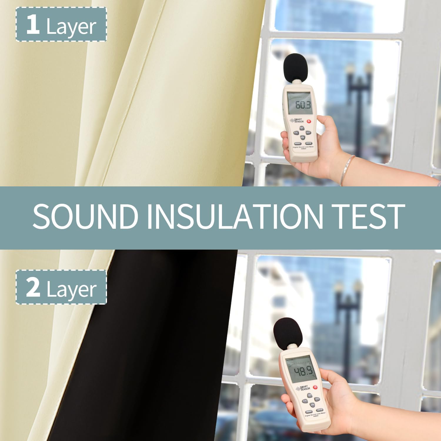 BGment 100% Blackout Curtains for Bedroom with Black Liner, Double Layer Thermal Insulated Full Room Darkening Noise Canceling Rod Pocket…