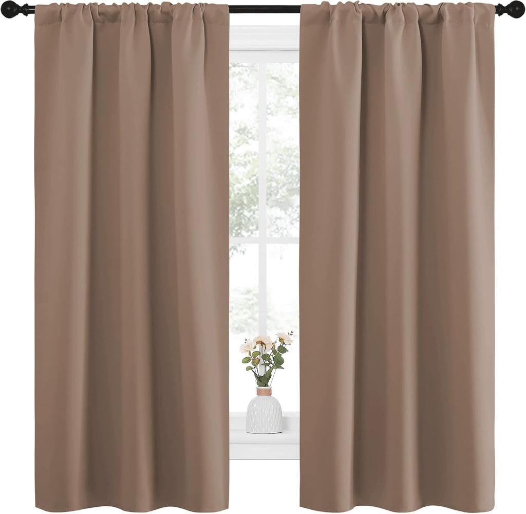 NICETOWN Kitchen Window Blackout Curtains - Window Treatment Thermal Insulated Rod Pocket Small Blackout Draperies/Drapes for…