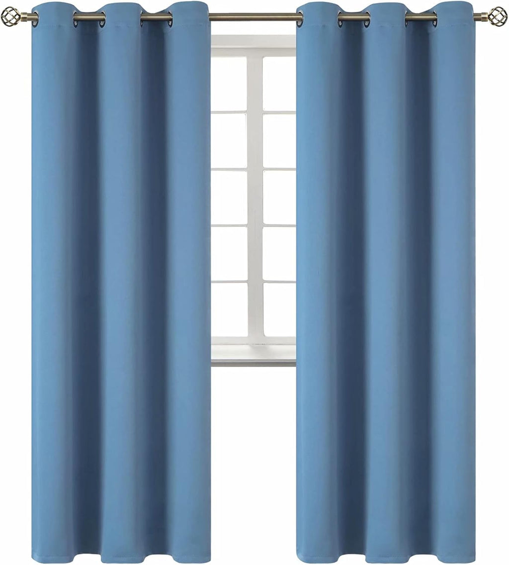 BGment Blackout Curtains for Bedroom - Grommet Thermal Insulated Room Darkening Curtains for Living Room, Set of 2 Panels (42 x 84 Inch, Fa…