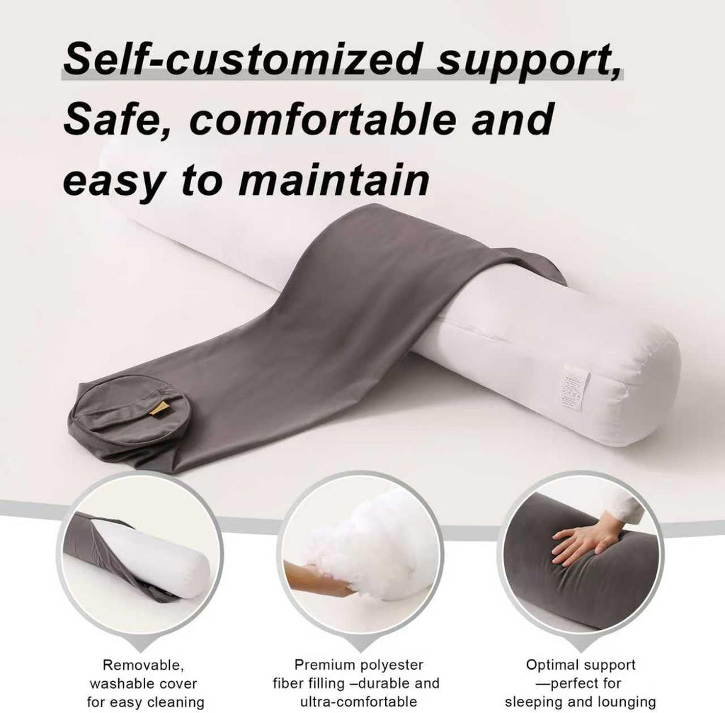Body Pillow for Adults, Long Round Pillow, Big Cylindrical Pillow, Large Full Bolster Pillows for Side Sleepers (Steel Gray, 59"*7.87")