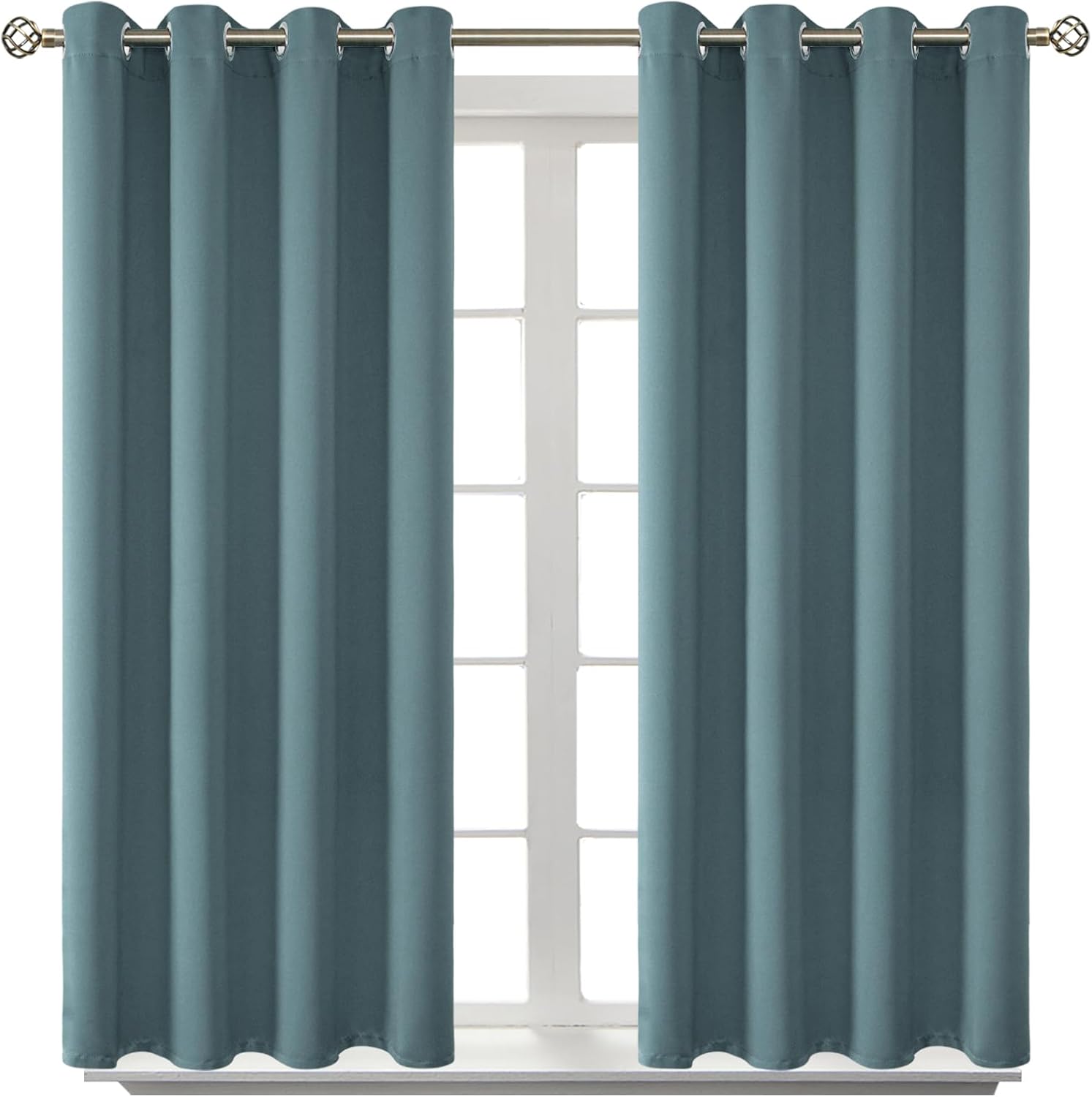 BGment Room Darkening Curtains 45 Inches Long - Grommet Thermal Insulated Drapes Window Treatment Curtains for Bedroom, 2 Panels, 52 x 45 I…