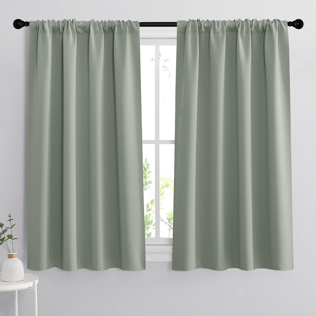 Rybhome RYB HOME Dorm Curtains Room Darkening, 45 inch Length Privacy Window Treatment Thermal Insulated Covers for Shortage Room Studio Nu…