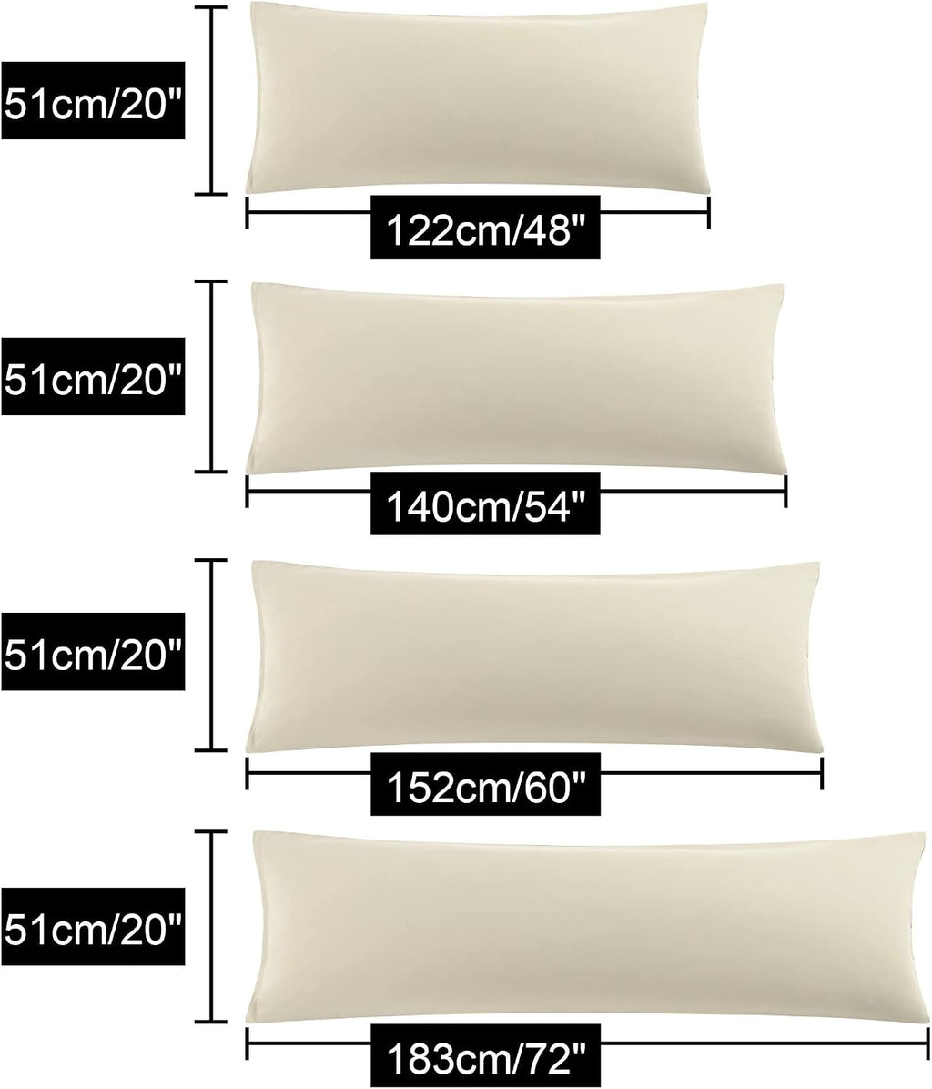 uxcell Soft Microfiber Body Pillow Cover with Zipper Closure, Long Pillow Cases for Body Pillows Weave for 90 GSM Polyester, Khaki Body (20…