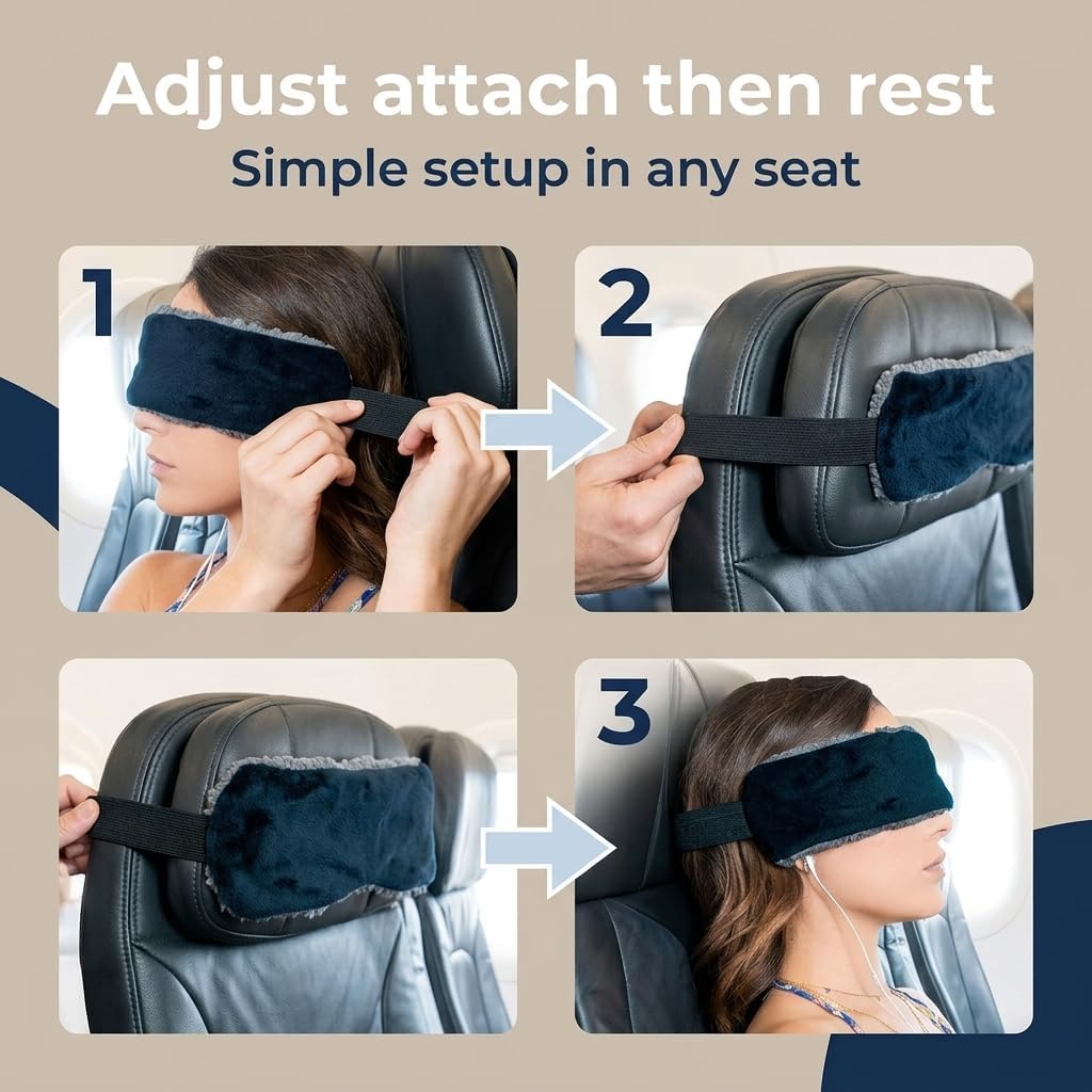 SeatSleeper Travel Pillow Alternative Stops Bobbing | Airplane Head Straps and Car Support Band | Great on Travel Upright | Super Comfy…
