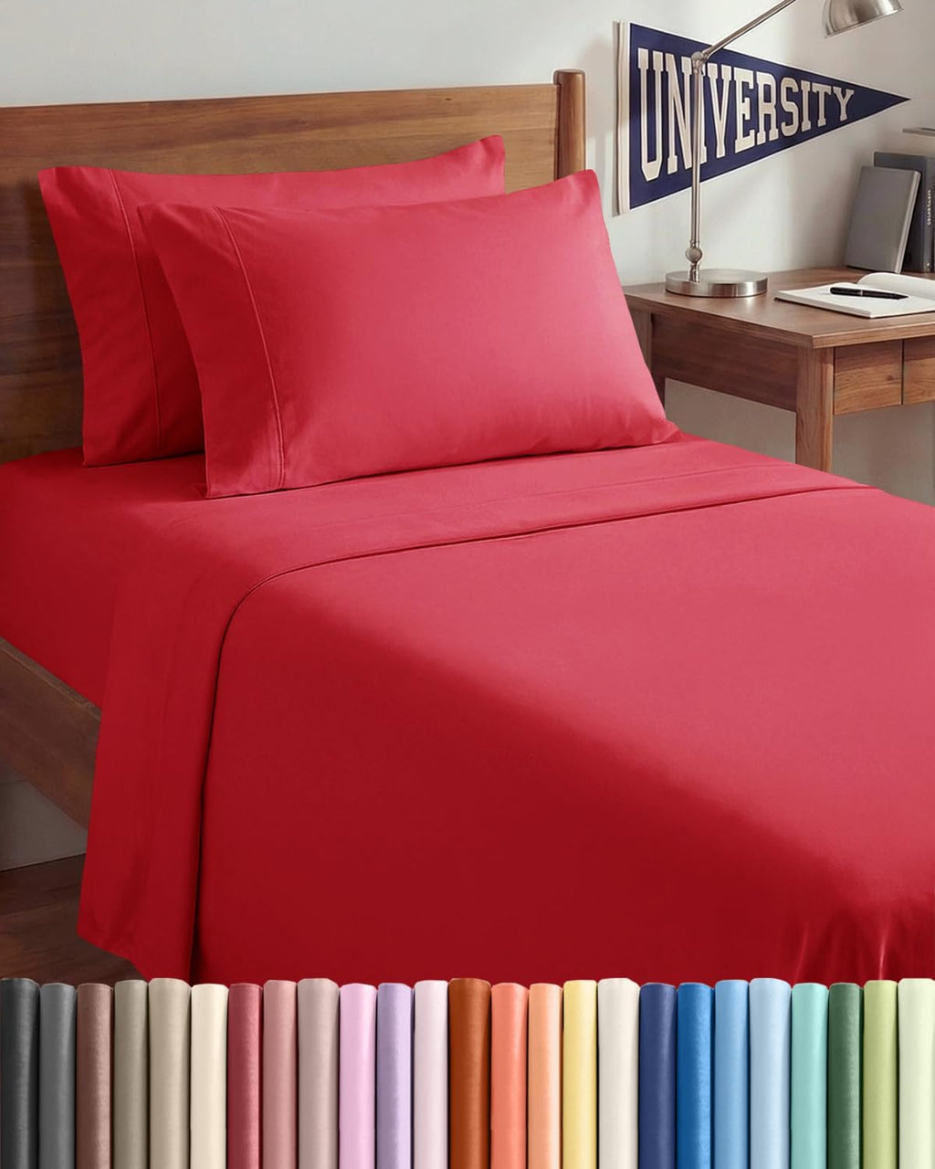 Twin XL 4 Piece Sheet Set - Comfy, Breathable & Cooling - Hotel Luxury Bedding for Women, Men, Kids, Teens and Children - 1 Flat & 1…