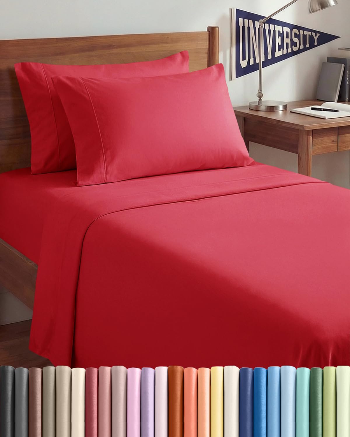 Twin XL 4 Piece Sheet Set - Comfy, Breathable & Cooling - Hotel Luxury Bedding for Women, Men, Kids, Teens and Children - 1 Flat & 1…
