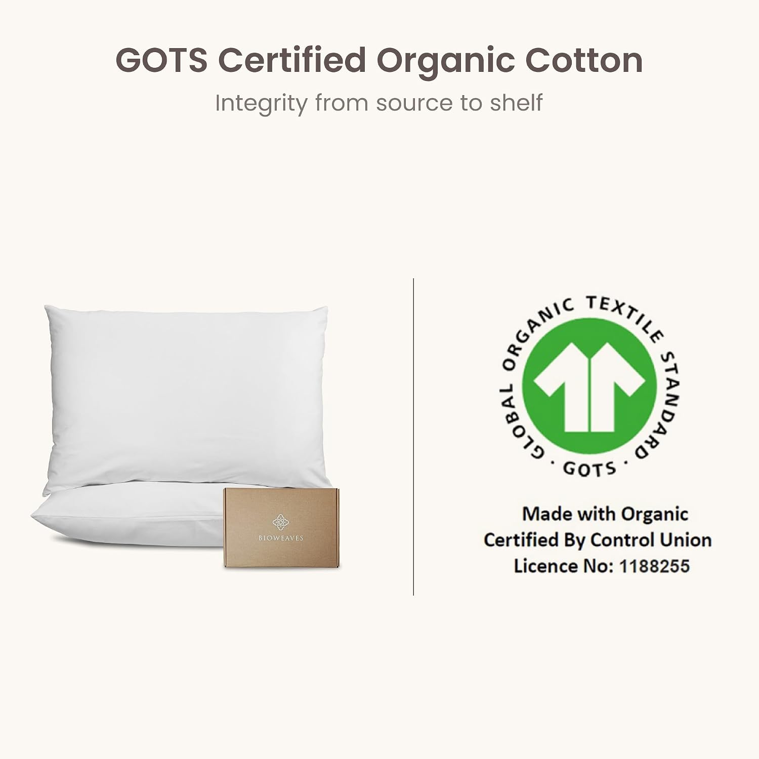 Bioweaves Organic Cotton Jersey Knit Waterproof Pillow Protector Covers with Zipper Closure – GOTS Certified Soft & Quite Pillow…