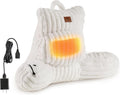 Amélie Home Heated Faux Fur Reading Pillow 3 Temperature Backrest for Sitting in Bed Support Cushion, USB-Powered(No Power Bank Included)…