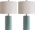 AIEAMPDO 23" Set of 2 Ceramic Table Lamps for Living Room Bedroom, Modern Nightstand Desk Lamp for Entryway, Office, Study Room, 2 LED…