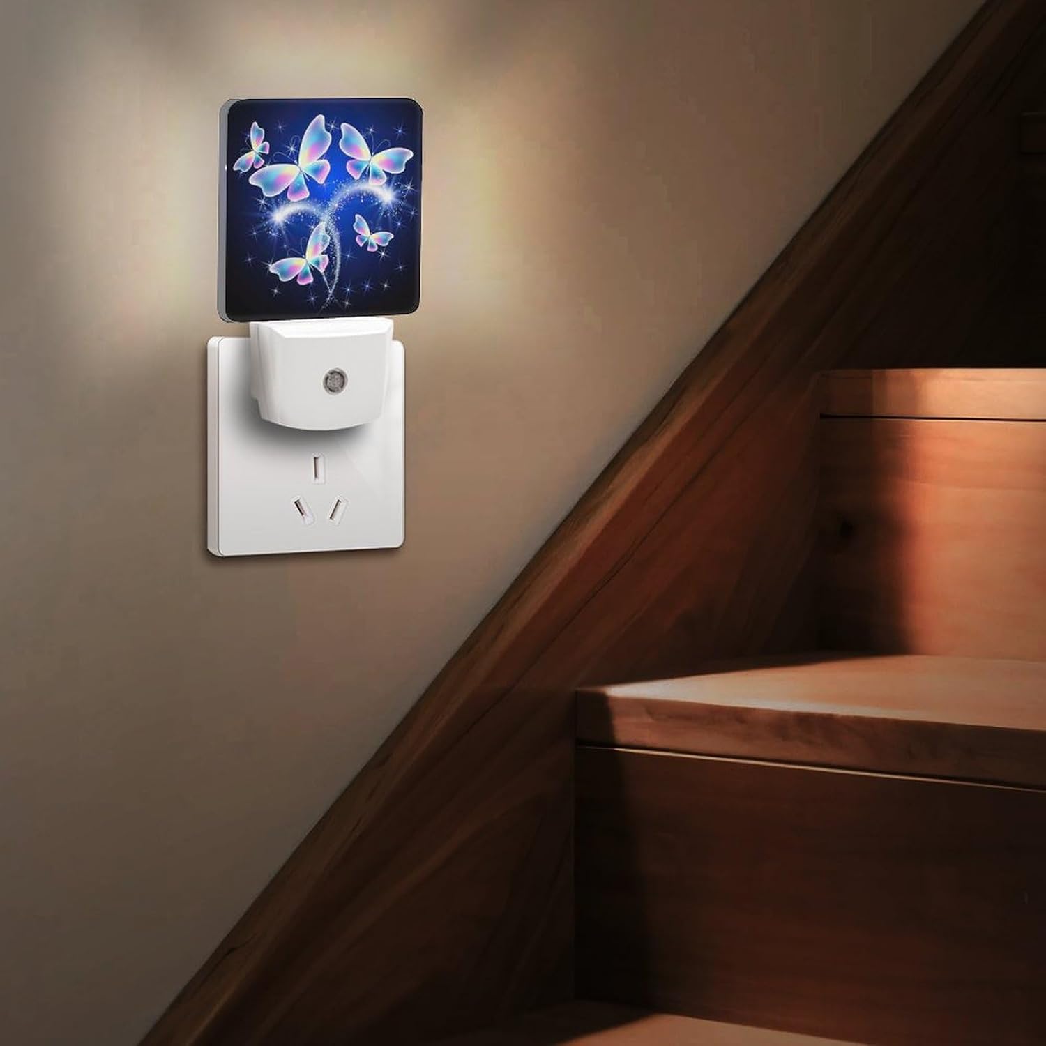 YKJAHSD Butterfly Night Light, Plug into Wall Decor Nightlights for Bedroom, Bathroom, Hallway, Kitchen, with Dusk to Dawn Light Aut…