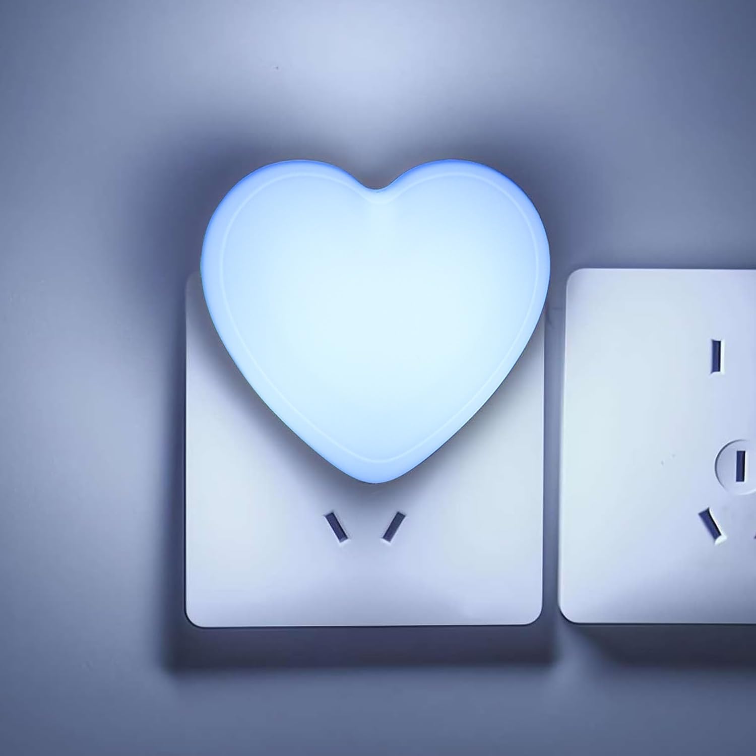 INZU Cute Night Light, Heart Night Light for Kids, LED Nightlight with Auto Dusk to Dawn Sensor, Nightlight Plug into Wall with Soft Warm…
