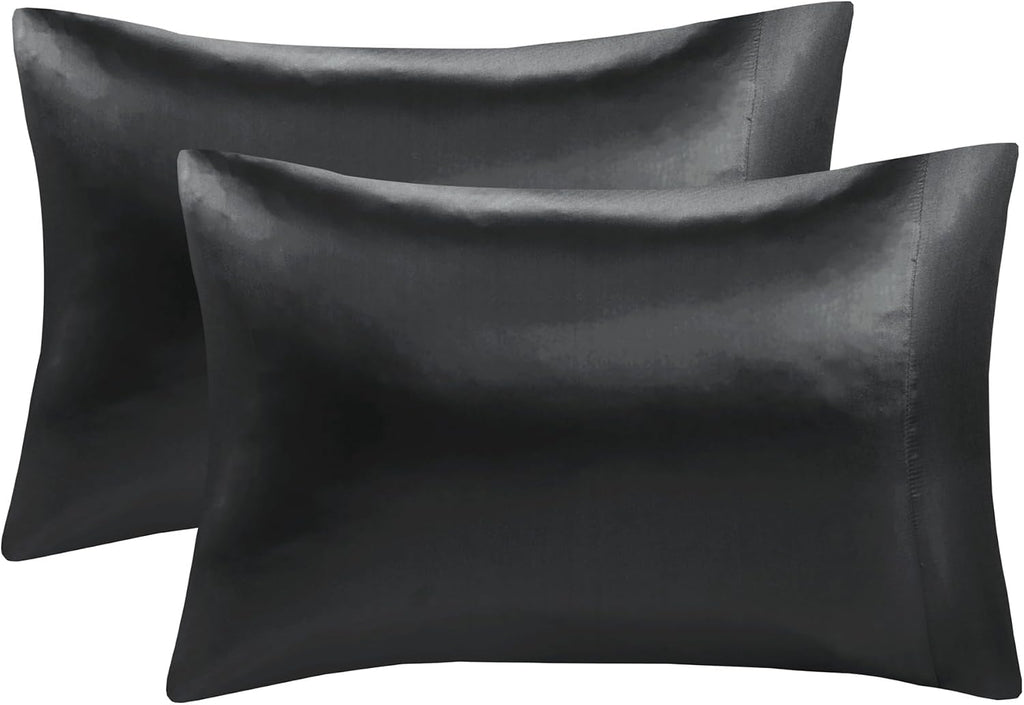 Madisonpark Madison Park Essentials Set of 2 Satin Pillowcase for Hair & Skin, Luxuriously Soft, Silky with Natural Sheen Luster Cool to To…