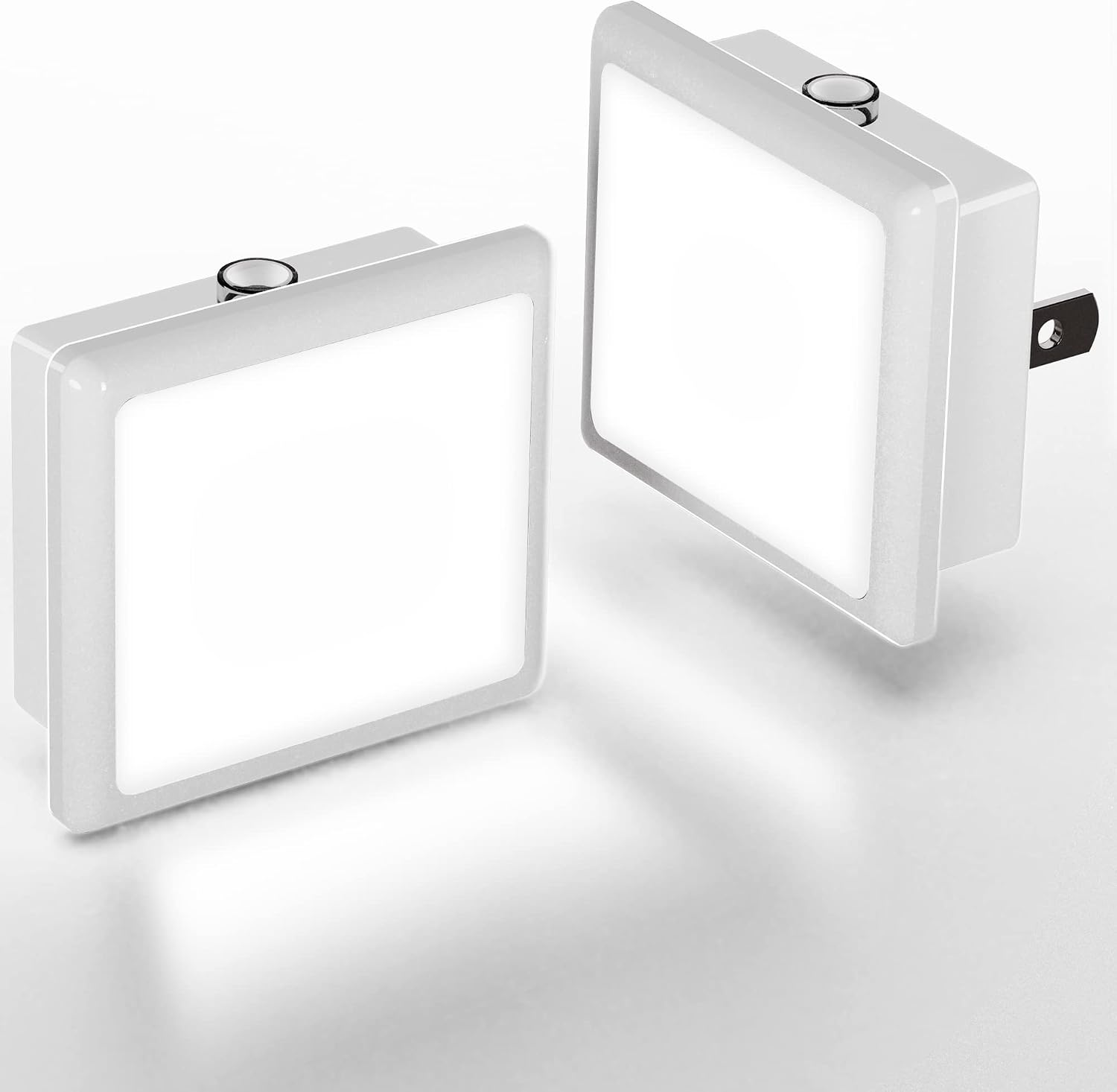 L LOHAS LED Night Lights Plug into Wall 2-Pack, 0.3W Plug in Night Light, Dusk to Dawn, 5000K Daylight White Bright Nightlight…