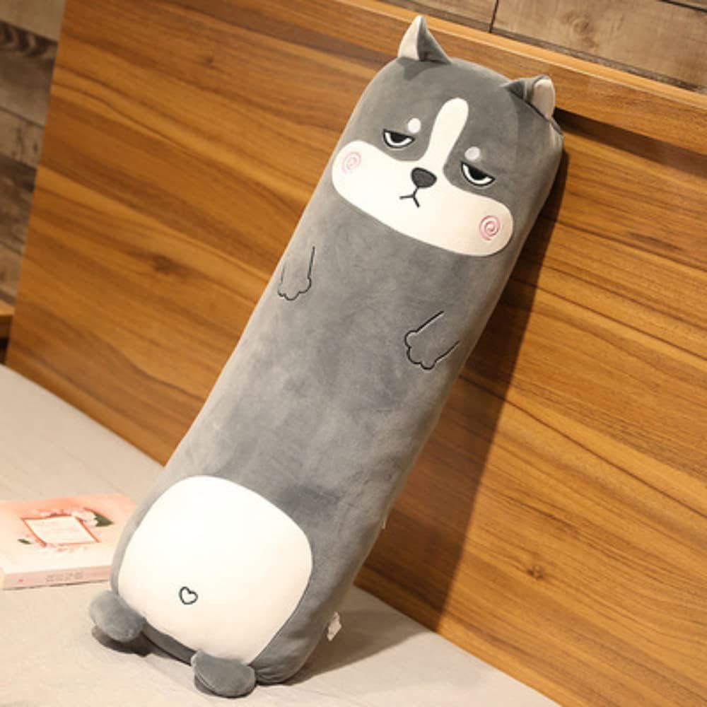 Long Plush Cute Body Pillows 33" Cuddle Stuffed Animal Shaped Bed Body Pillows Soft Cotton Plushies Doll Toy Gifts (Husky, 33 Inch)