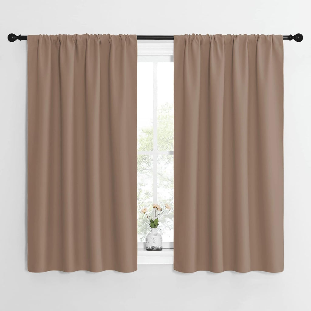 NICETOWN Kitchen Window Blackout Curtains - Window Treatment Thermal Insulated Rod Pocket Small Blackout Draperies/Drapes for…