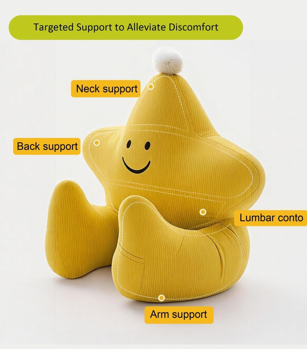 Ceanlex Reading Pillows for Sitting in Bed Children, Corduroy Back Pillow Bed Sitting Up, Cute Star Shape Back-Rest Support Cushion for Sit…