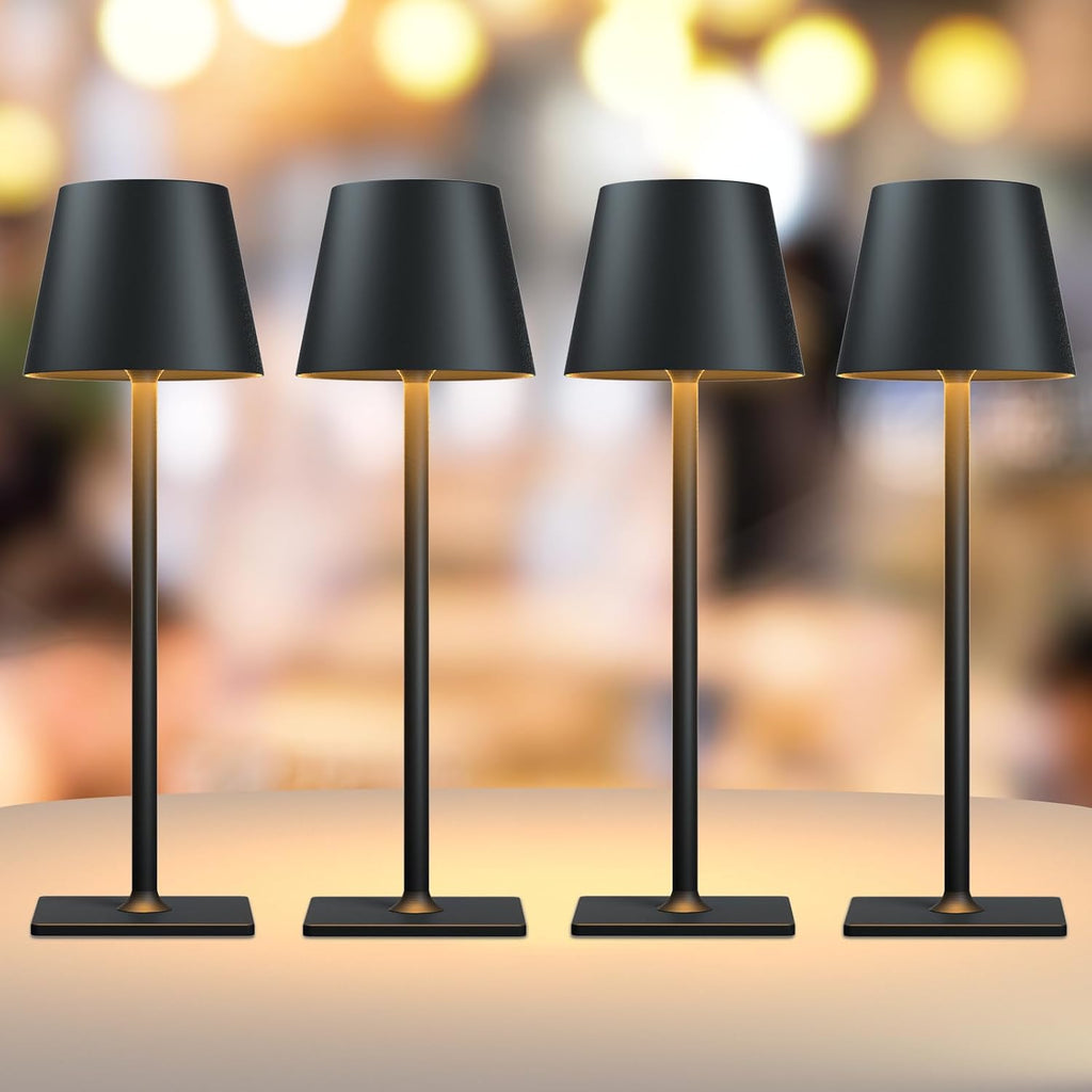 Yogaret 4 Pack Rechargeable Cordless Led Table Lamps, Cordless Lamp with 6000mAh Battery Operated, Portable Indoor/Outdoor Table Lamp for…