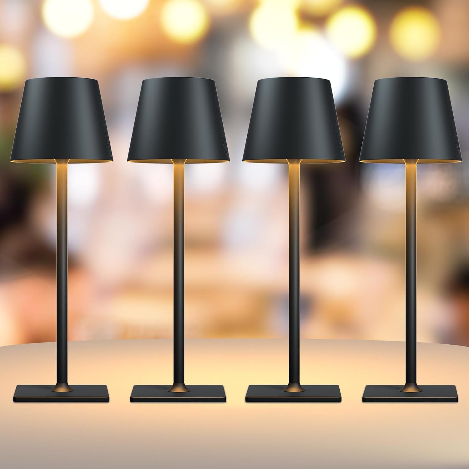 Yogaret 4 Pack Rechargeable Cordless Led Table Lamps, Cordless Lamp with 6000mAh Battery Operated, Portable Indoor/Outdoor Table Lamp for…