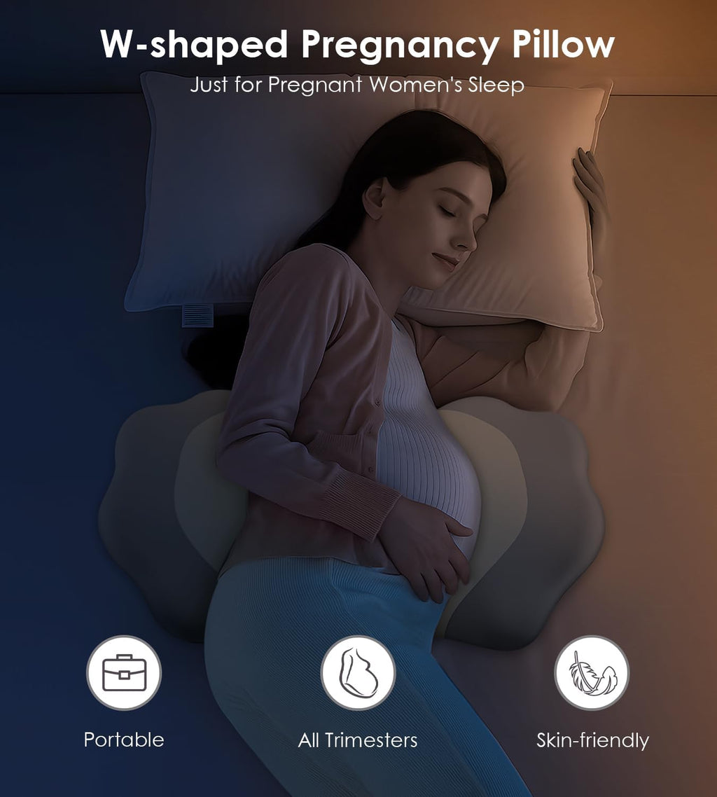 Pregnancy Pillows for Sleeping, Memory Foam Maternity Pillow Support for Back Belly HIPS, Adjustable Travel Wedge Pillow for Pregnant…