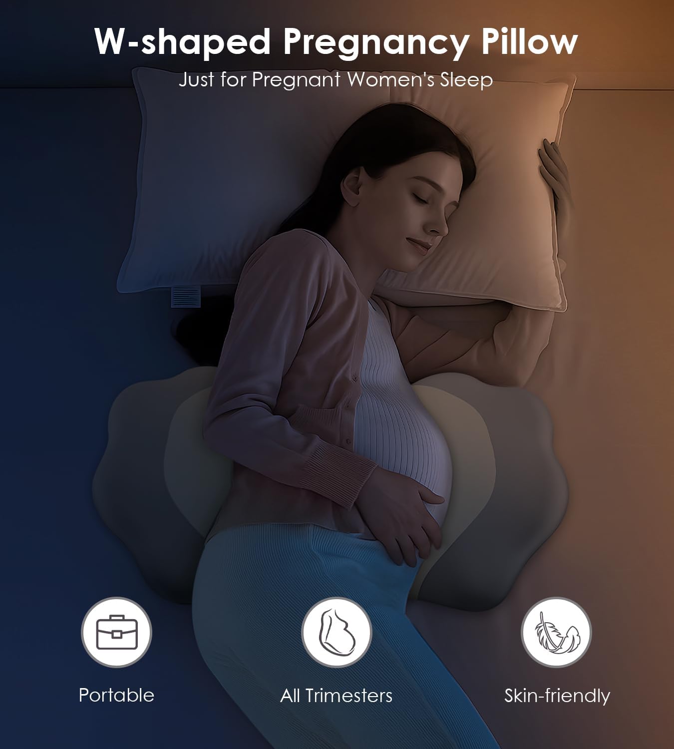 Pregnancy Pillows for Sleeping, Memory Foam Maternity Pillow Support for Back Belly HIPS, Adjustable Travel Wedge Pillow for Pregnant…
