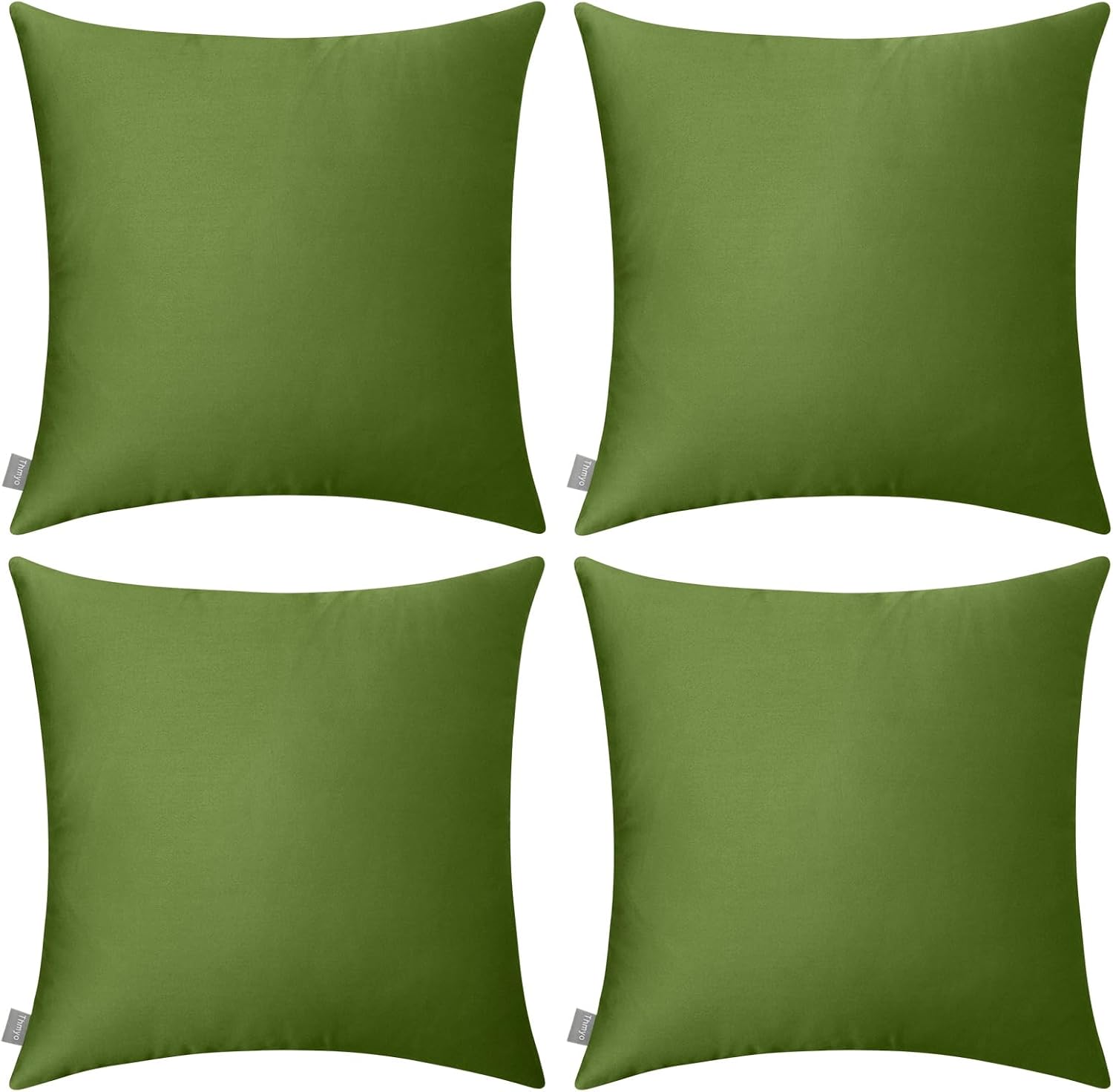 Thmyo 4-Pack 100% Cotton Comfortable Solid Decorative Throw Pillow Case, Thmyo Square Cushion Cover Pillowcase Sublimation Blank Pillow Cove…