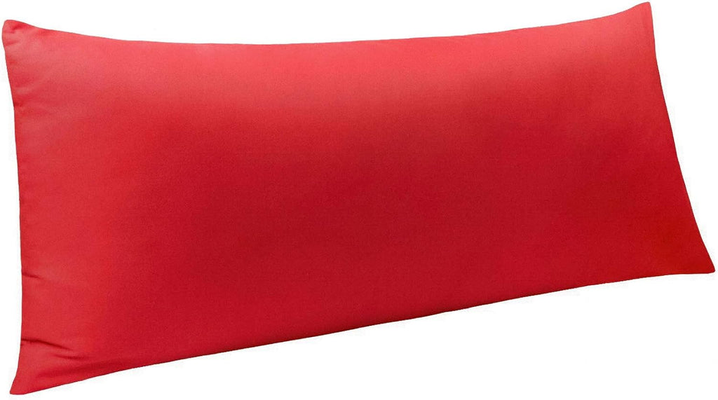 Ntbay Body Pillowcase - Brushed Microfiber 20x54 Pillowcase - Soft, Wrinkle-Free, Fade-Resistant, Stain-Resistant, Red Body Pillow Cover wi…