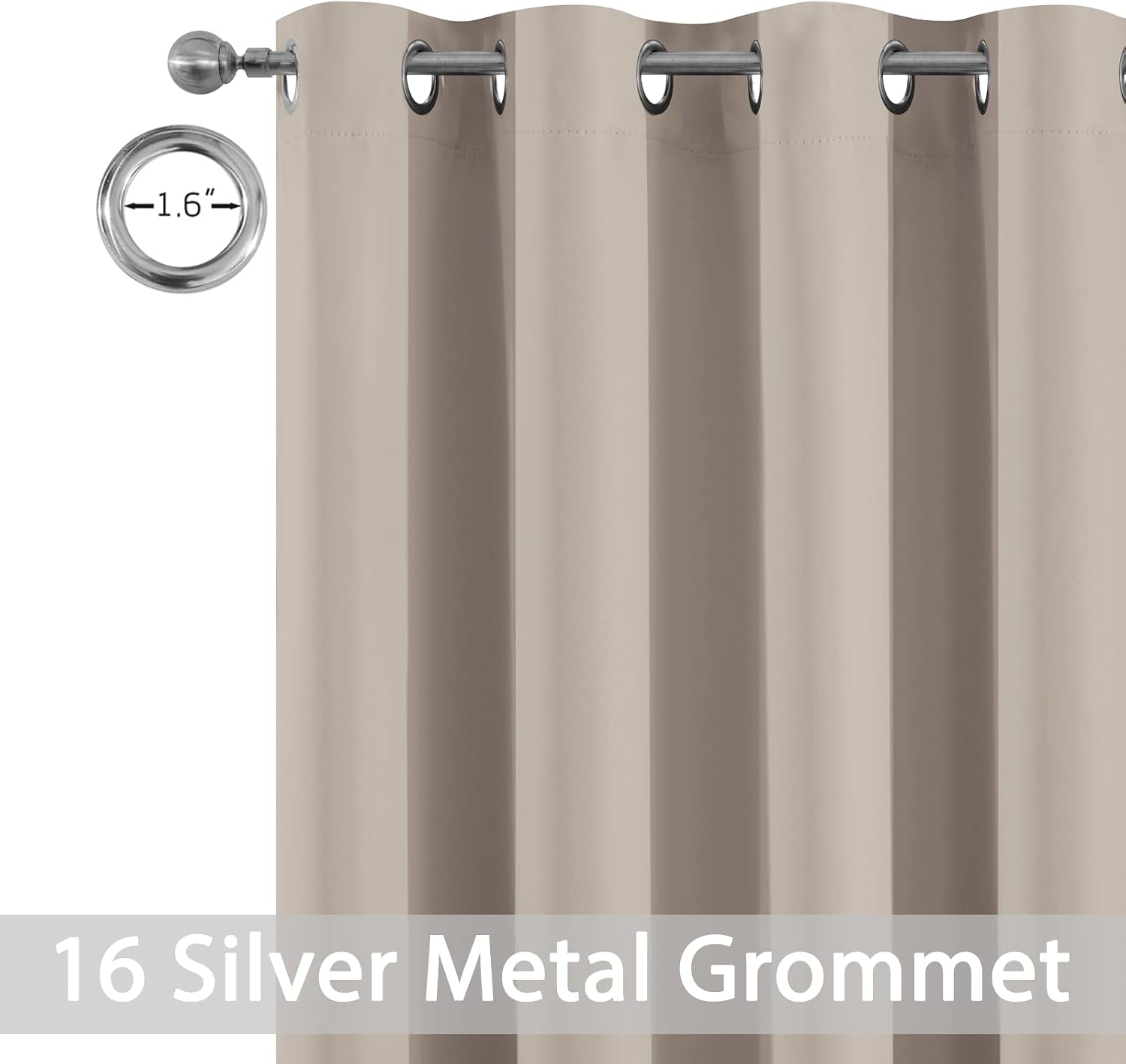 Yakamok Tatal Blackout Thermal Insulated Curtains, Noise Reducing Barrier Panel for Sliding Glass Door, Full Light Blocking Patio Door…