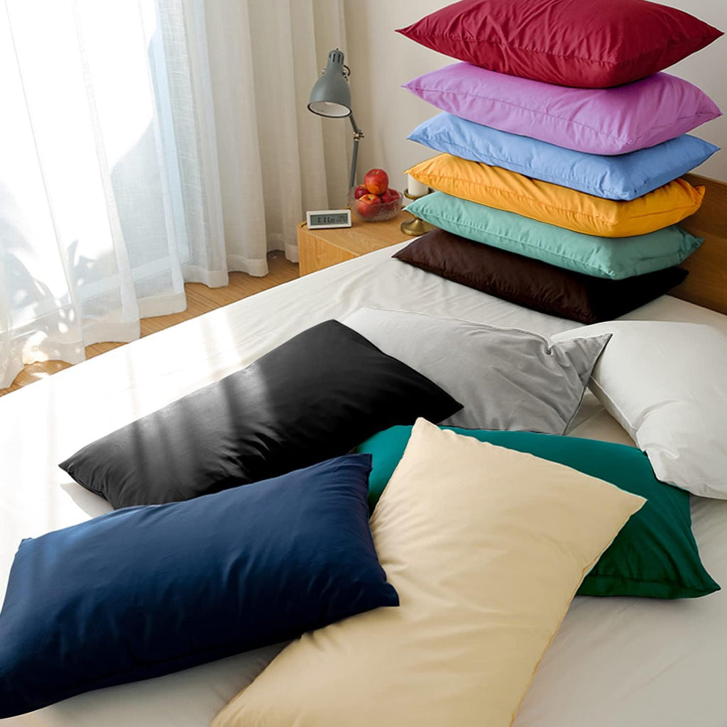 FLXXIE Pillow Cases Queen, Soft Microfiber Pillow Covers with Envelope Closure, Wrinkle Resistant Pillowcases, 2 Piece Set, 20x30, Lavender