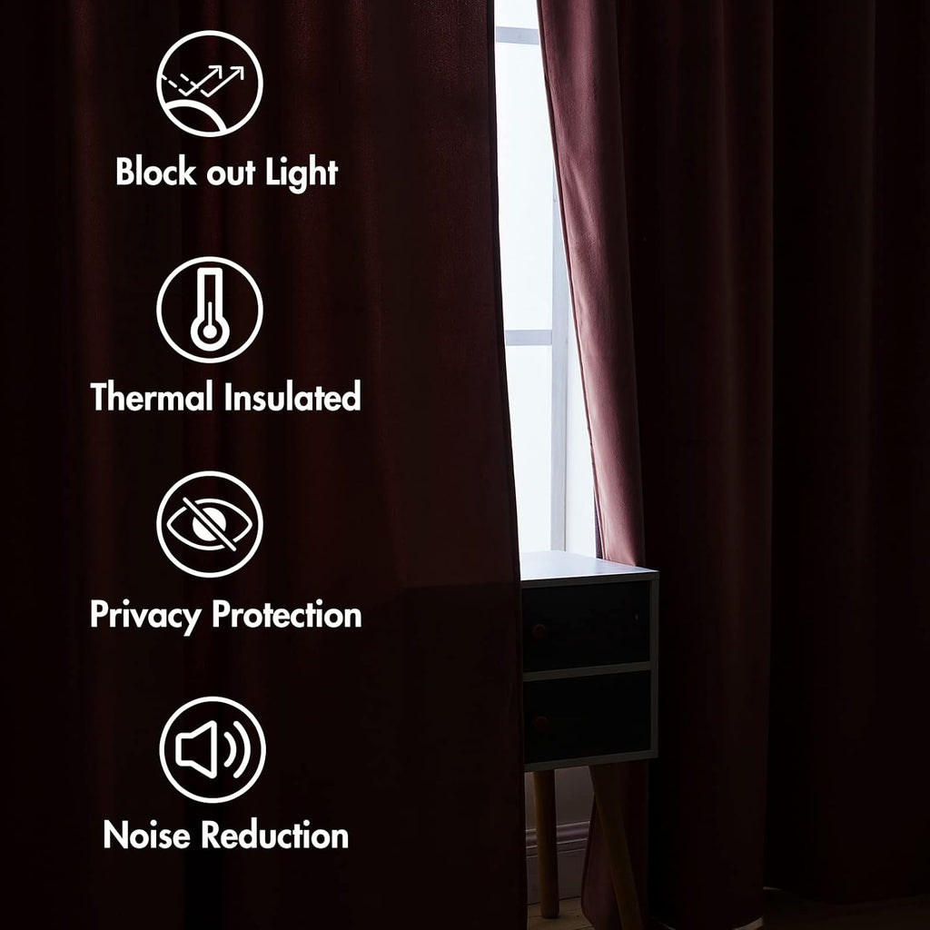 Miulee Velvet Curtains 2 Panels Luxury Blackout Curtains for Bedroom Living Room Thermal Insulated Super Soft Window Drapes Rod Pocket & Ba…