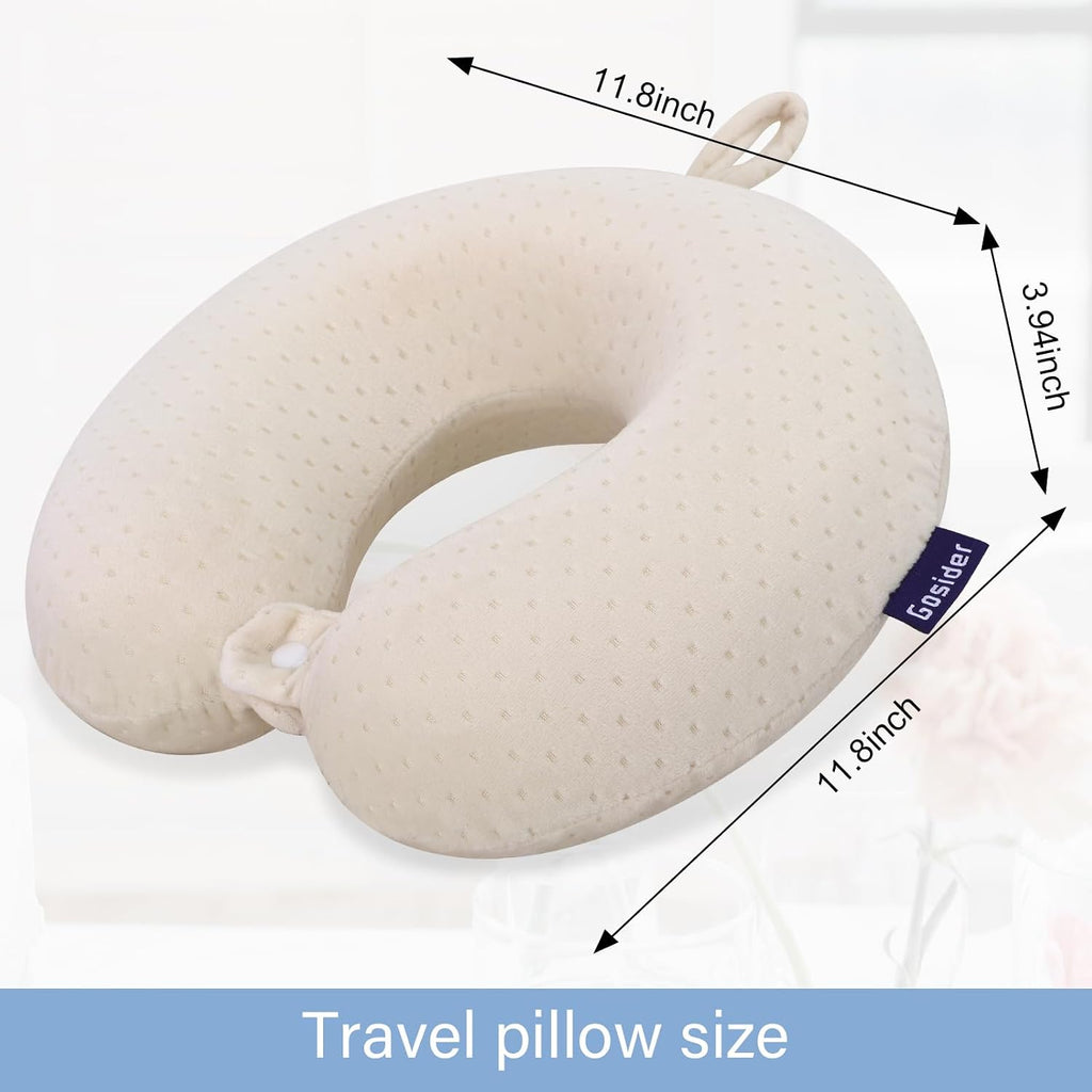 Gosider Memory Foam Neck Pillow Comfortable Travel Neck Pillow Neck and Head Support Lightweight Portable Airplane Travel Pillow for Sleepi…