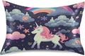YETTASBIN Unicorns Satin Pillowcase, Soft Breathable Silk Pillow Case with Envelope Closure for Hair and Skin, Standard Size 26 x 20 Inch