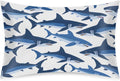 Shark Blue Animal Satin Silk Pillowcase for Hair and Skin Pillow Cases Queen Size Soft Silk Pillow Case with Envelope Closure Print Satin…