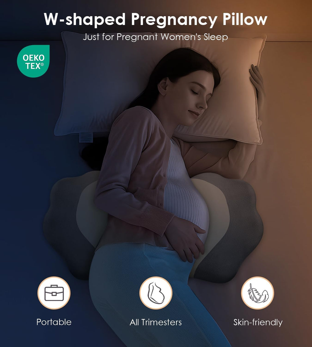 Donama Pregnancy Pillows for Sleeping, Memory Foam Maternity Pillow Support for Back Belly HIPS, Adjustable Travel Wedge Pillow for Pregnan…