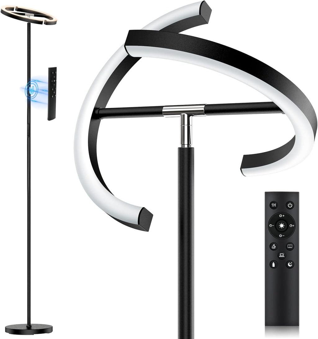 SIBRILLE LED Floor Lamp - Rotatable Standing Lamp with Touch & Remote Control, 3000-6000K, 22W Modern Floor Reading Light, Dimmable…